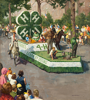 This 1968 National 4-H Calendar produced by Shaw Barton Calendar Company is an example of a 4-H float of yesteryear. What will we see on a 2016 4-H float?